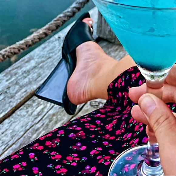 Vintage Square Toe Transparent 90’s Wedge Platform Sandal - Picture 9 of 9